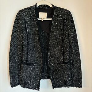 Rebecca Taylor Women tweed Rae hem blazer suit jacket pockets size 6 - EUC!